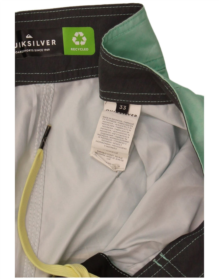 Quiksilver Mens Swimming Shorts Medium  Green Floral Polyester