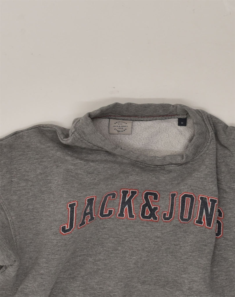 JACK & JONES Mens Graphic Sweatshirt Jumper Medium Grey Cotton | Vintage Jack & Jones | Thrift | Second-Hand Jack & Jones | Used Clothing | Messina Hembry 