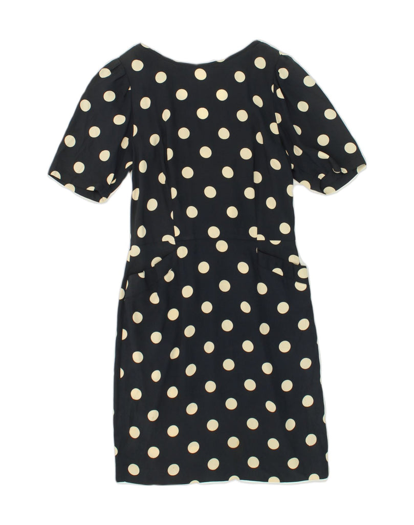 VINTAGE Womens Basic Dress IT 44 Medium Black Polka Dot Polyester | Vintage Vintage | Thrift | Second-Hand Vintage | Used Clothing | Messina Hembry 