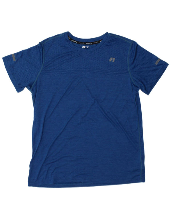 RUSSELL ATHLETIC Boys Dri-Power T-Shirt Top 15-16 Years 2XL Blue Nylon