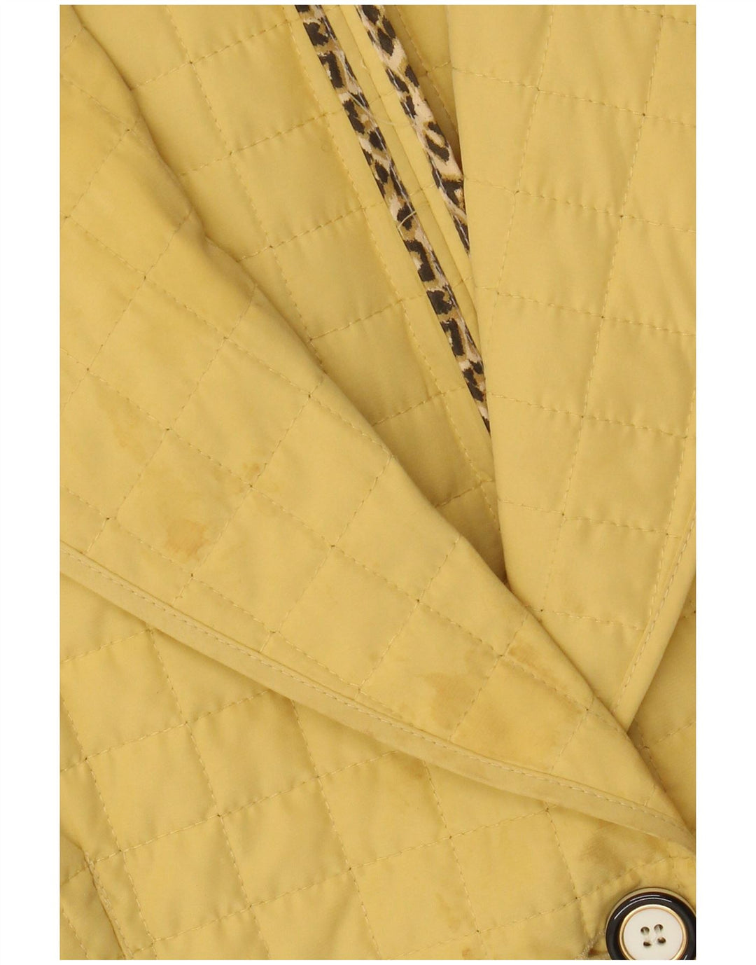 Perte by Krizia Womens 3 Button Quilted Blazer Jacket Size 23 Medium Yellow