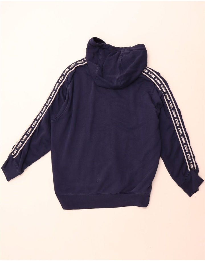 Nike Mens Graphic Hoodie Jumper Large Navy Blue Cotton