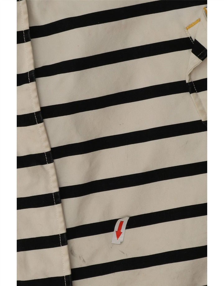 Joules Womens Hooded Oversized Waterproof Jacket UK 18 XL White Striped
