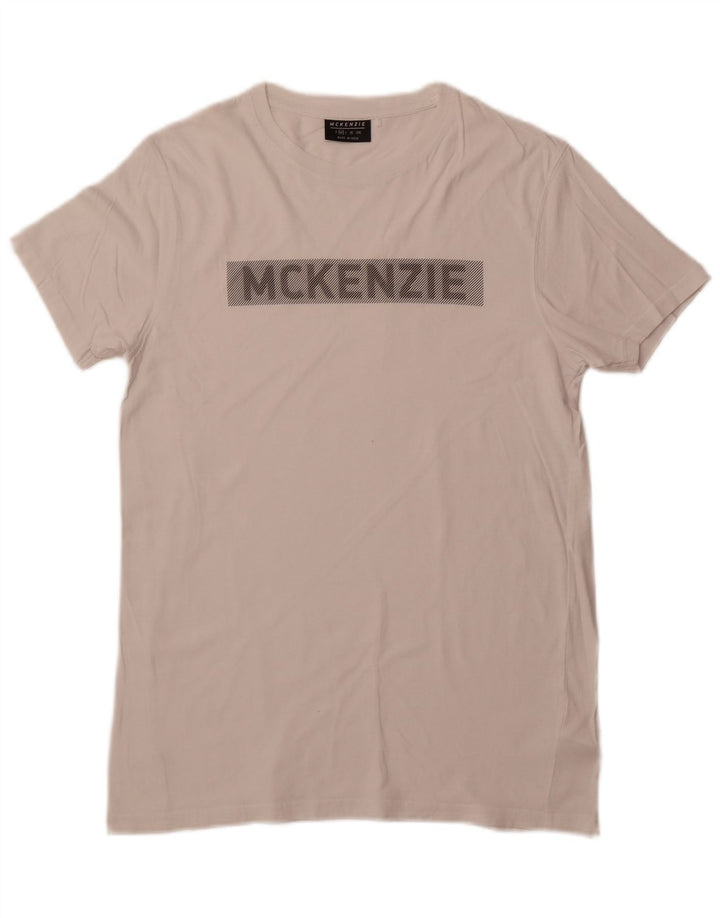MCKENZIE Mens Graphic T-Shirt Top Medium White Cotton