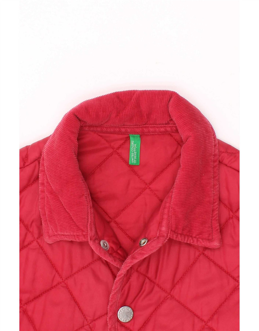 Benetton Boys Quilted Jacket 6-7 Years Small Burgundy Polyamide