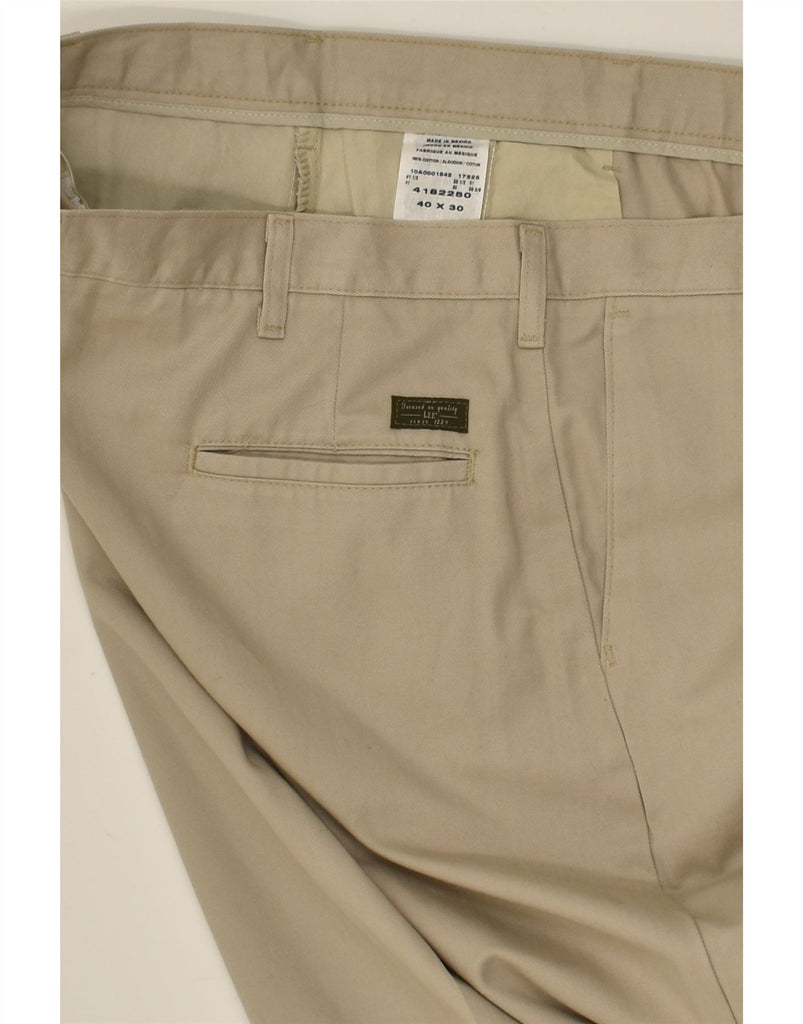 LEE Mens Straight Chino Trousers W40 L30  Beige Cotton | Vintage Lee | Thrift | Second-Hand Lee | Used Clothing | Messina Hembry 