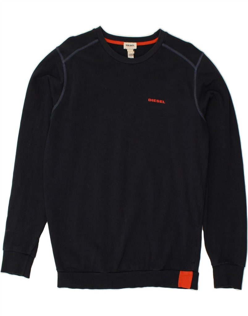 DIESEL Mens Sweatshirt Jumper Medium Navy Blue Cotton | Vintage Diesel | Thrift | Second-Hand Diesel | Used Clothing | Messina Hembry 