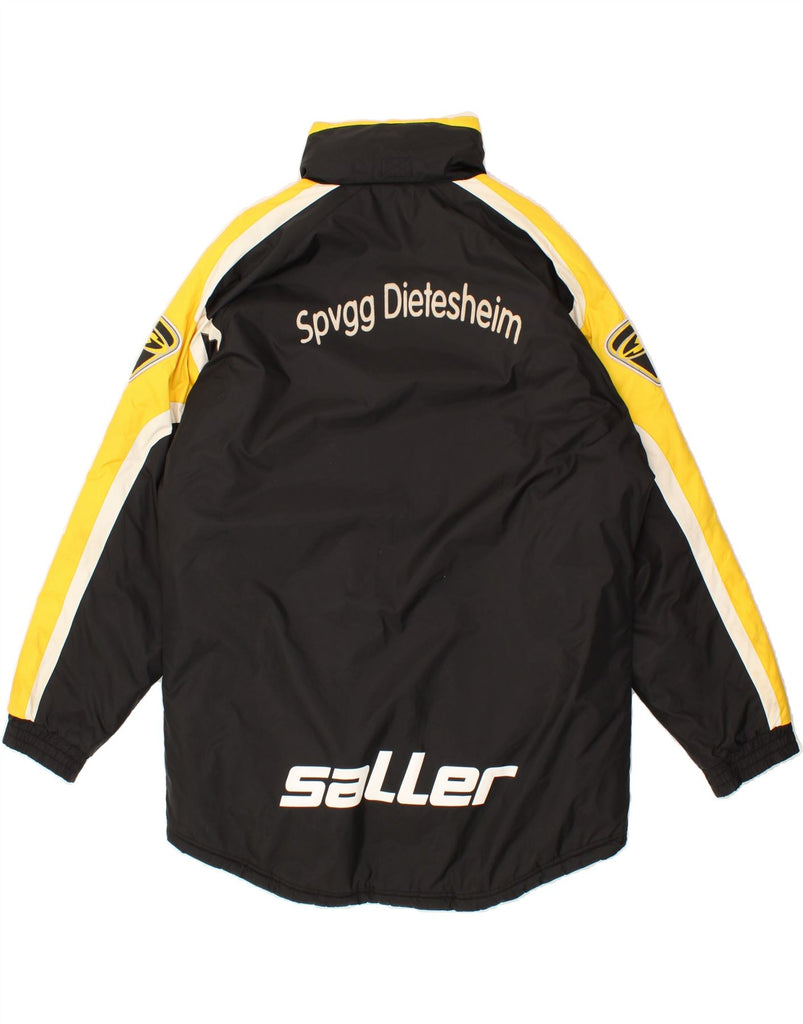 SALLER Mens Loose Fit Graphic Padded Jacket UK 36 Small Black Colourblock Vintage Saller and Second-Hand Saller from Messina Hembry 