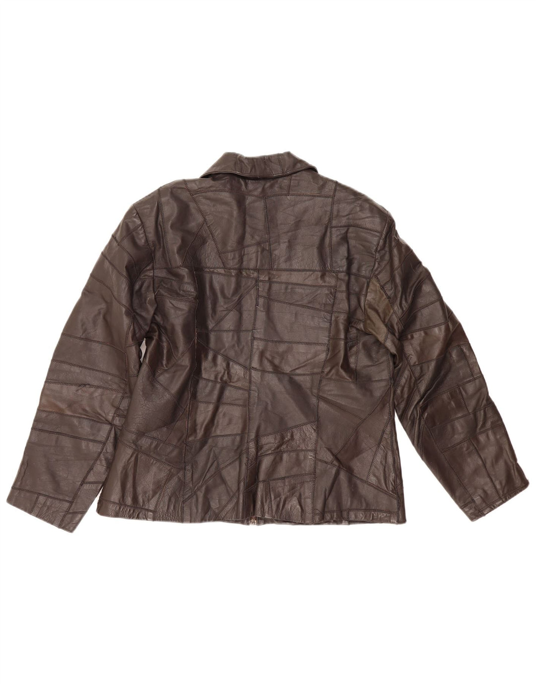 Vintage Womens Leather Jacket UK 14 Medium Brown Leather