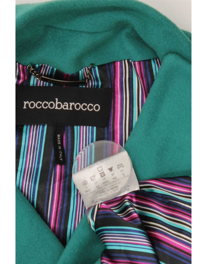 Roccobarocco Womens 3/4 Sleeve Bomber Jacket IT 44 Medium Green Polyester