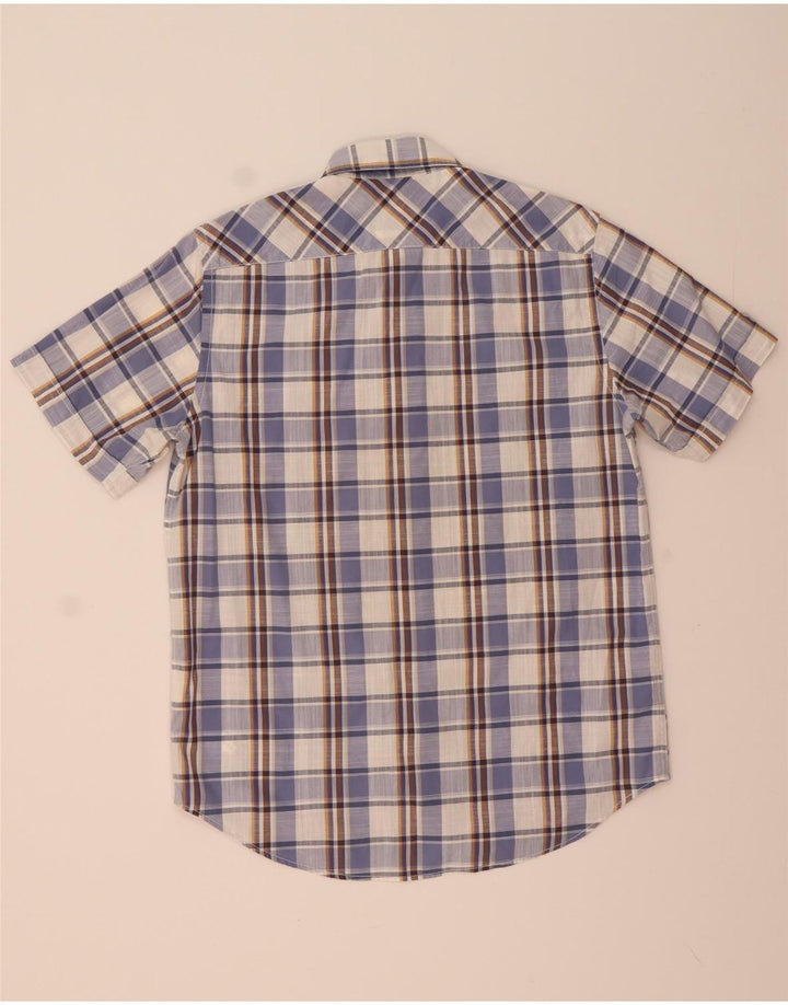 Marlboro Classics Mens Short Sleeve Regular Fit Shirt Medium Blue Check