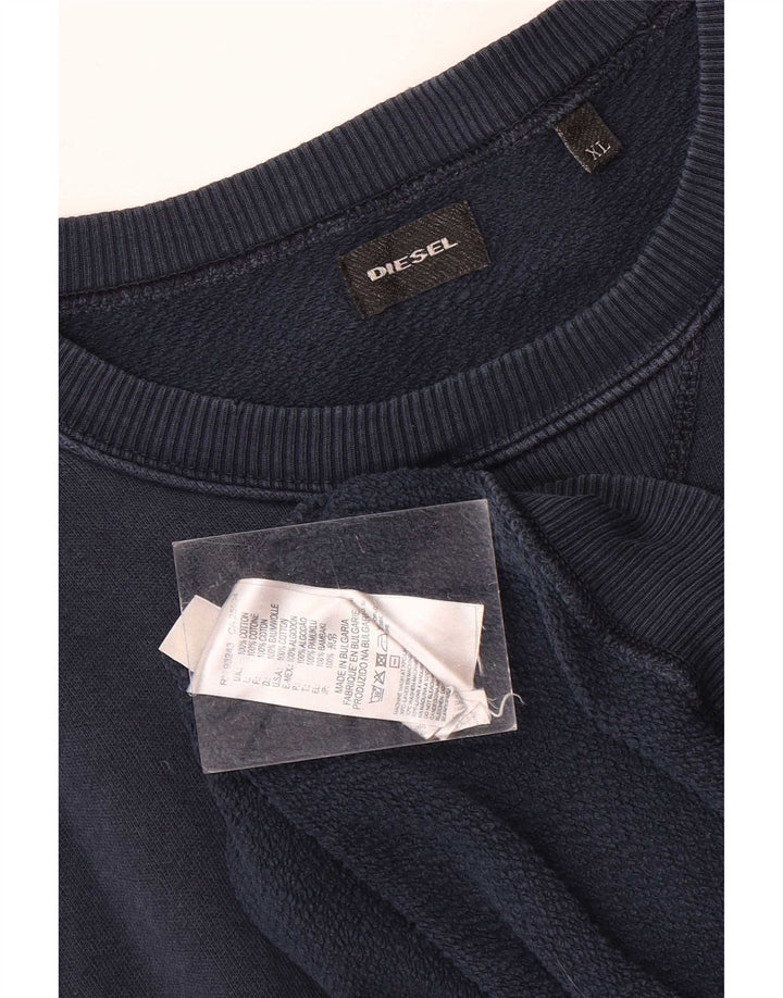 Diesel Mens Graphic Sweatshirt Jumper XL Navy Blue