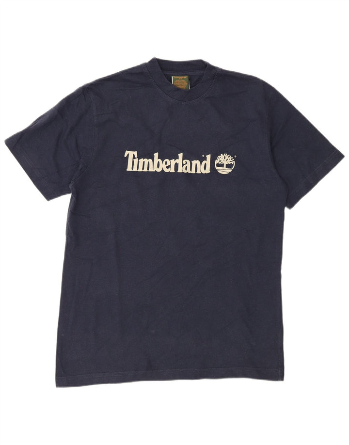 Timberland Mens Graphic T-Shirt Top Small Navy Blue Cotton