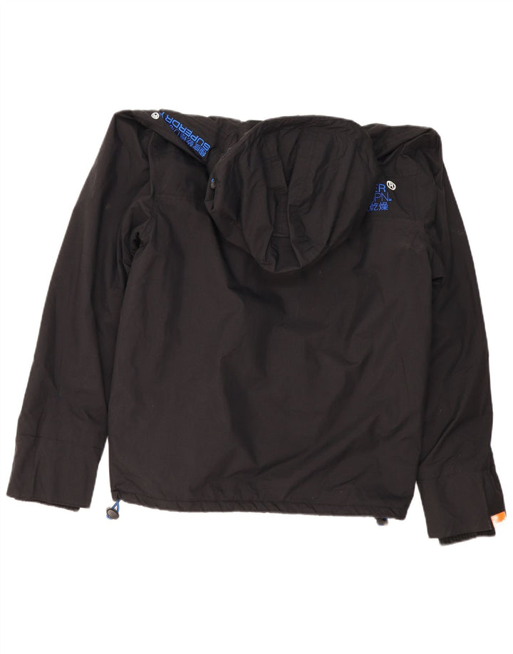 Superdry Mens Graphic Hooded Windbreaker Jacket UK 42 XL Black Polyester