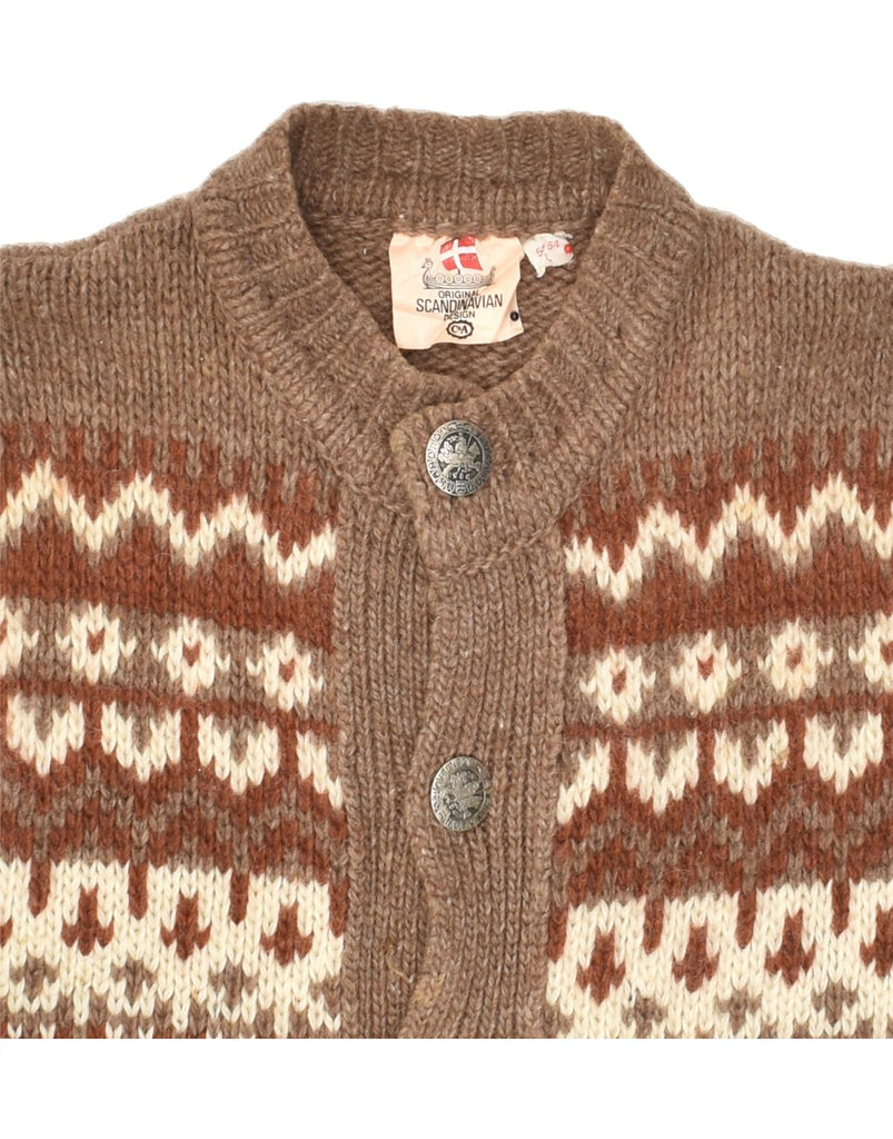 C&A Mens Cardigan Sweater Large Beige Fair Isle New Wool Vintage C&A and Second-Hand C&A from Messina Hembry 