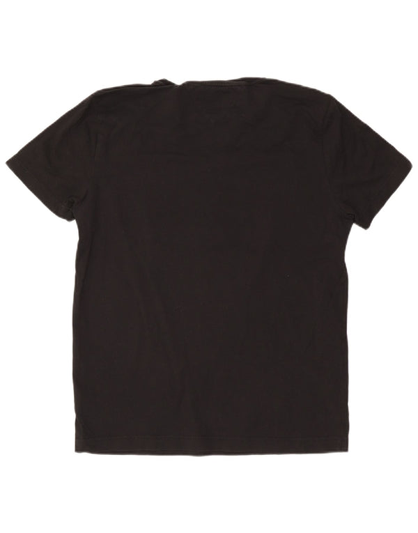 Tommy Hilfiger Womens Graphic T-Shirt Top Large Black Colourblock Cotton