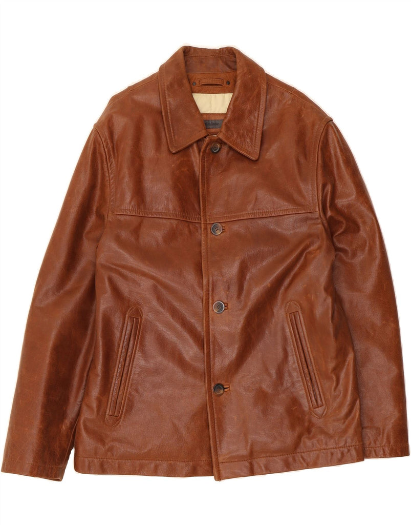 STRELLSON Mens Leather Jacket IT 50 Large Brown Leather Vintage Strellson and Second-Hand Strellson from Messina Hembry 