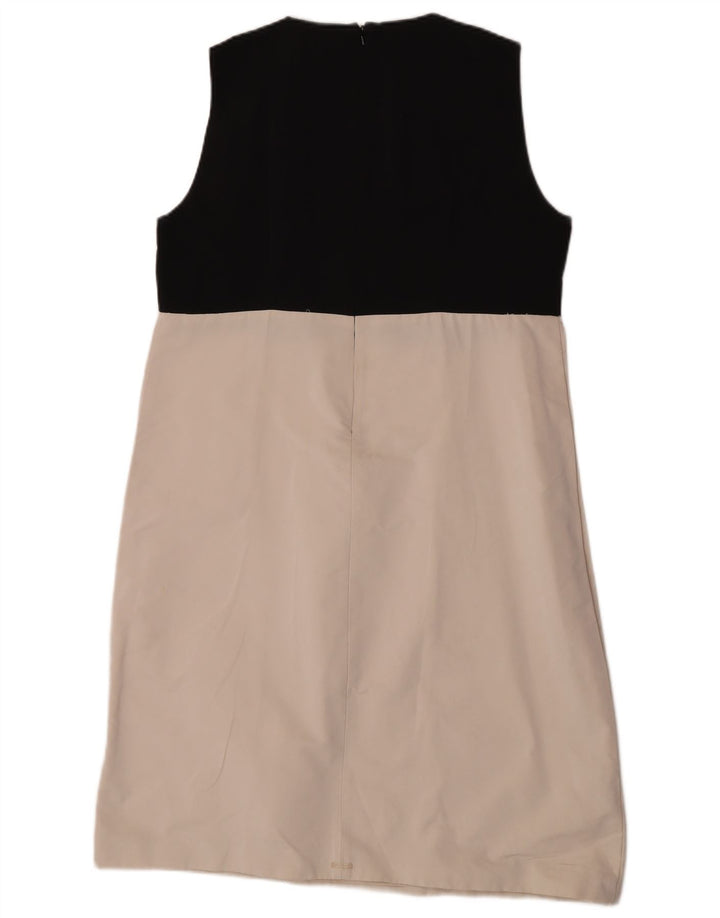 Max Mara Womens Sleeveless Shift Dress UK 16 Large White Colourblock