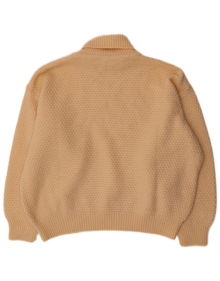 Vintage Womens Crop Oversized Roll Neck Jumper Sweater IT 50 XL Off White