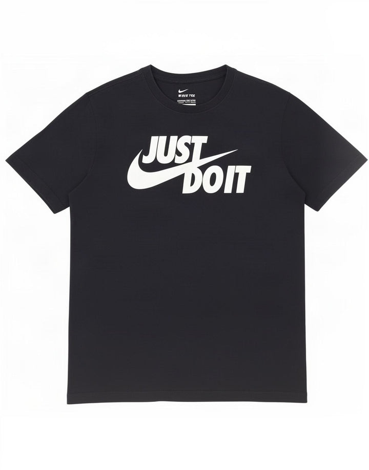 Nike Mens Graphic T-Shirt Top Medium Black Cotton