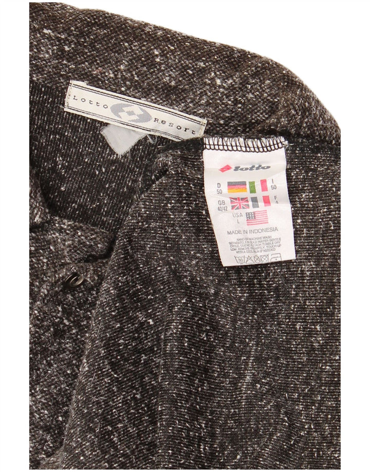 LOTTO Mens Flannel Shirt UK 40/42 Large Grey Flecked