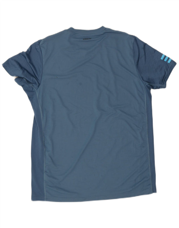 Adidas Mens Aeroready T-Shirt Top Large Blue Polyester