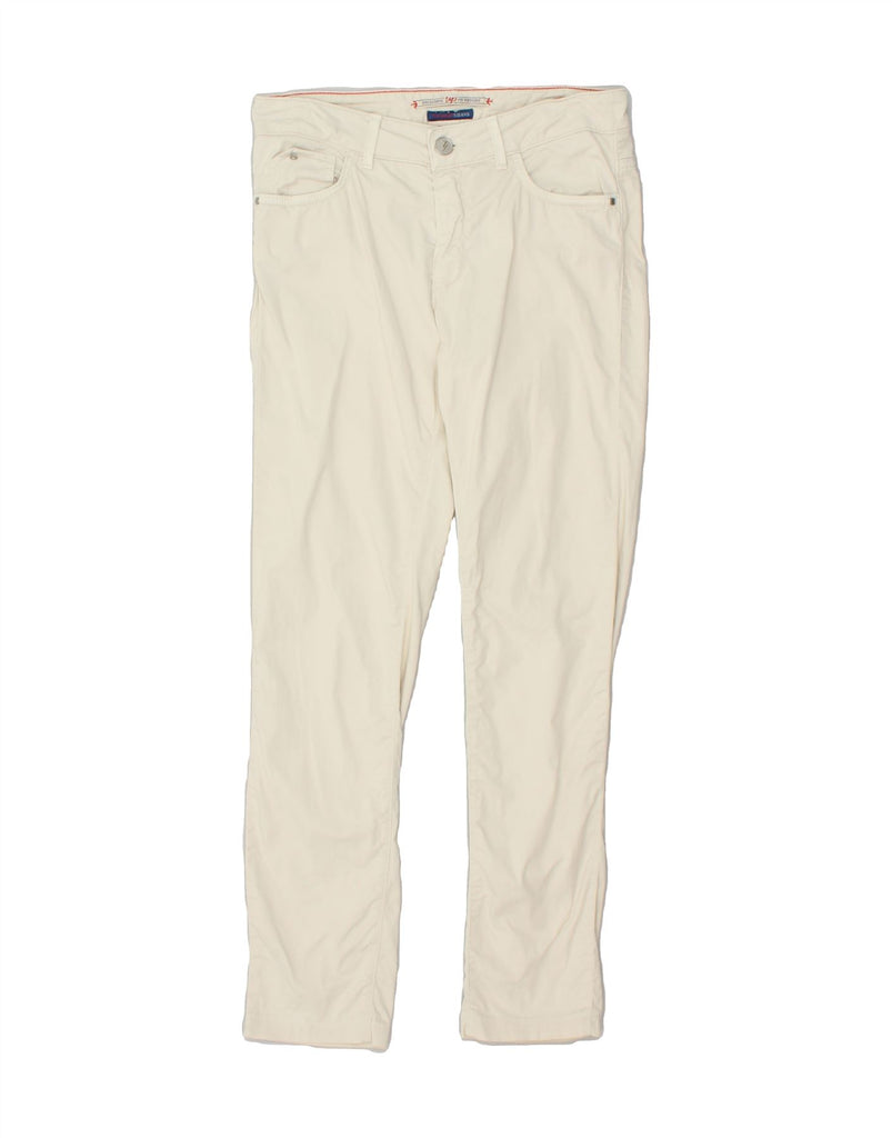 TRUSSARDI Womens Slim Casual Trousers W28 L28 Off White Cotton | Vintage Trussardi | Thrift | Second-Hand Trussardi | Used Clothing | Messina Hembry 