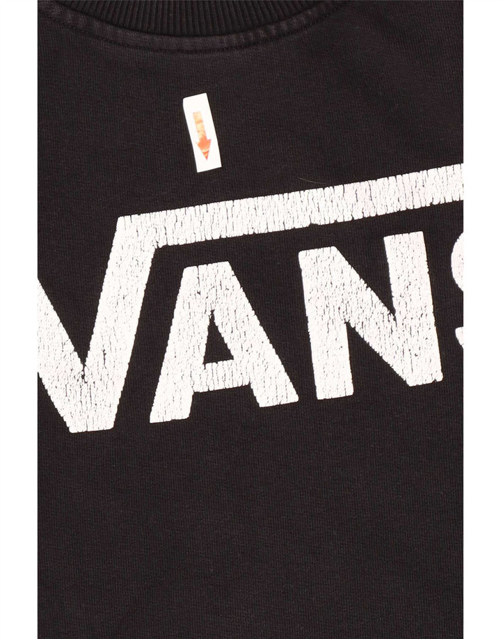 Vans Womens Graphic Sweatshirt Jumper Small Black Cotton