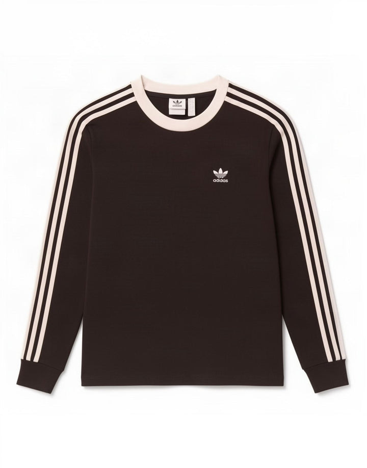 Adidas Womens Top Long Sleeve UK 12 Medium Black Cotton