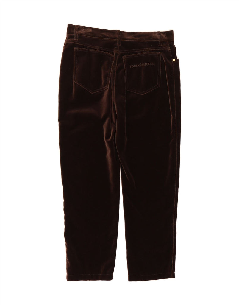 ROCCOBAROCCO Womens Velvet Slim Casual Trousers W34 L25 Brown Cotton Vintage Roccobarocco and Second-Hand Roccobarocco from Messina Hembry 