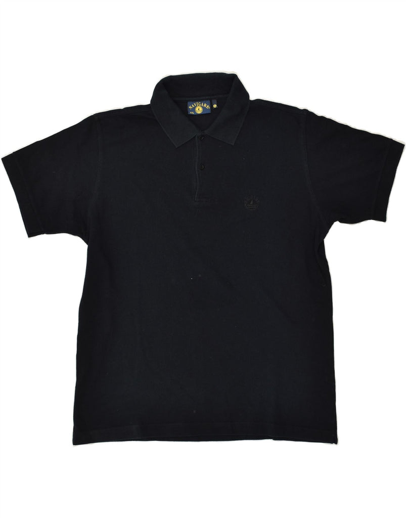 NAVIGARE Mens Polo Shirt 2XL Black Cotton | Vintage Navigare | Thrift | Second-Hand Navigare | Used Clothing | Messina Hembry 