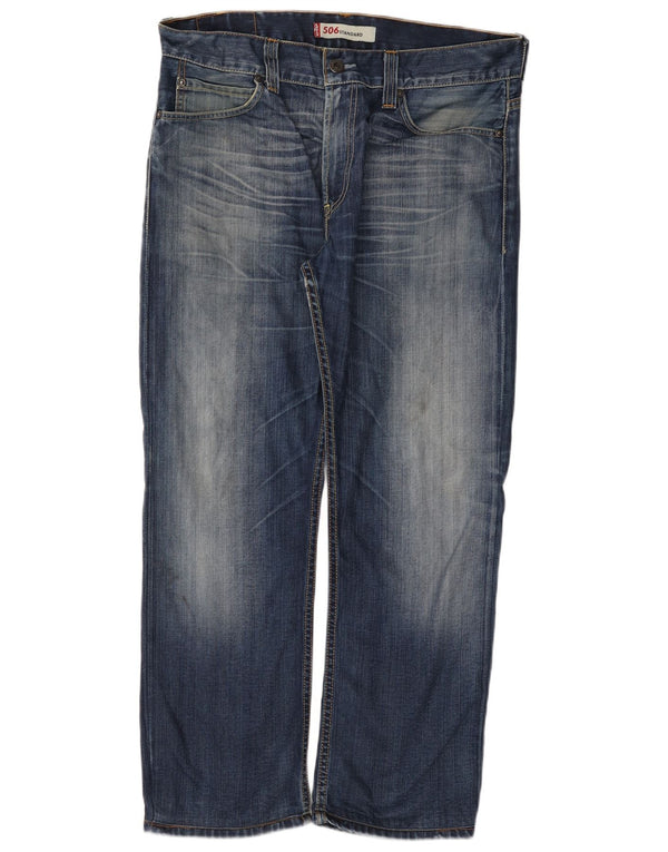 Levi's Mens 506 Standard Fit Straight Jeans W36 L28 Blue Cotton