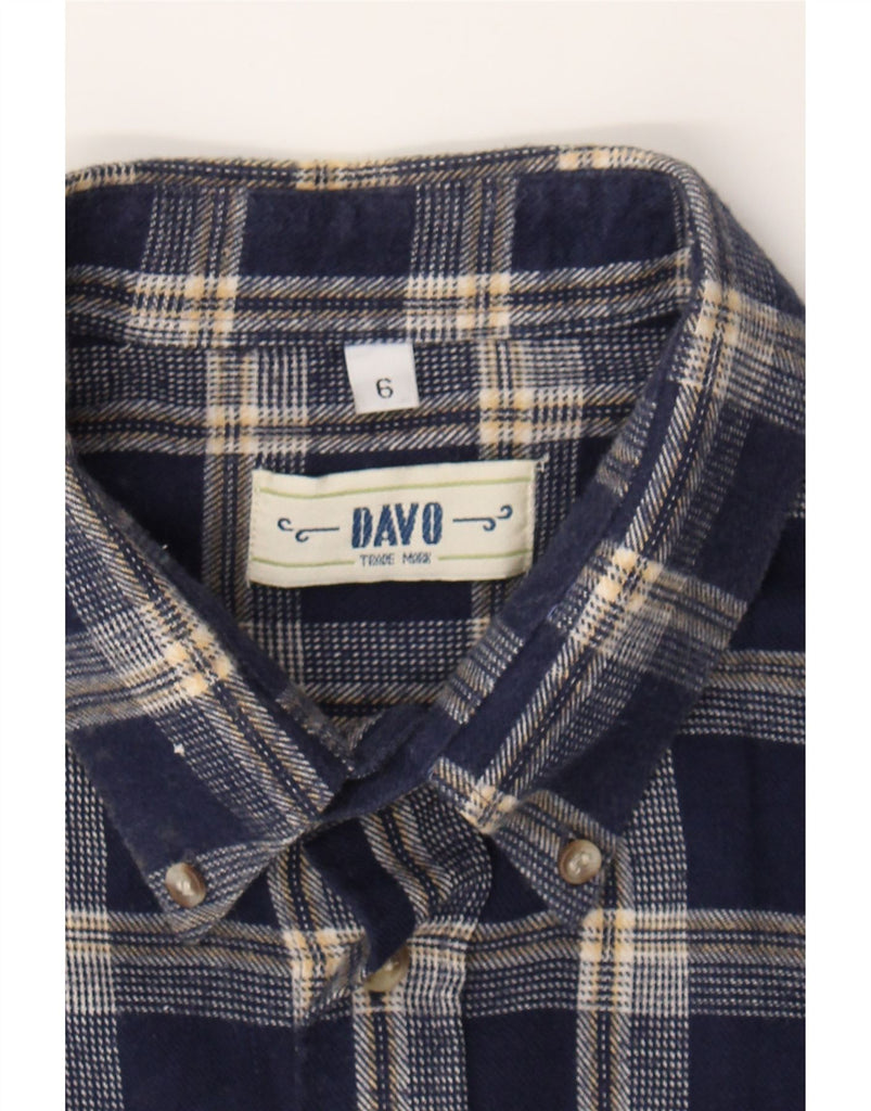 VINTAGE Mens Flannel Shirt XL Navy Blue Check Cotton Vintage Vintage and Second-Hand Vintage from Messina Hembry 
