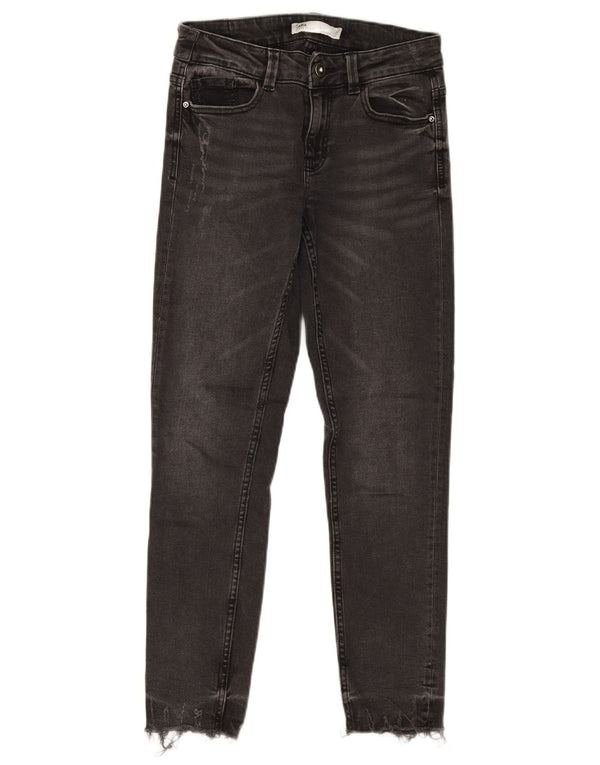 ZARA Womens Distressed Slim Jeans EU 34 2XS W24 L25 Grey