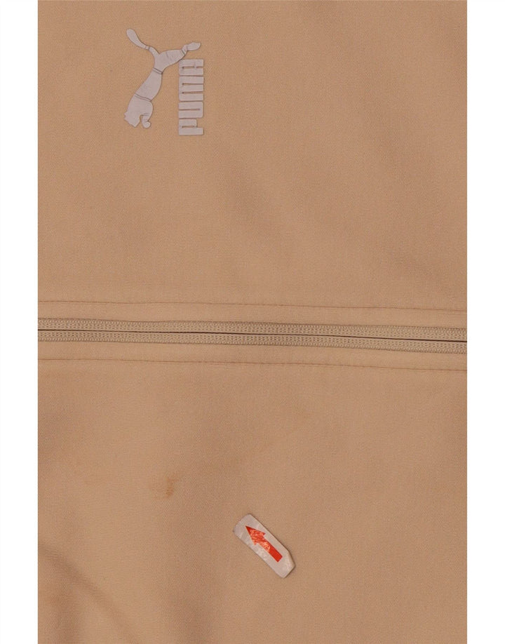 Puma Mens Zip Hoodie Sweater Medium Beige Cotton