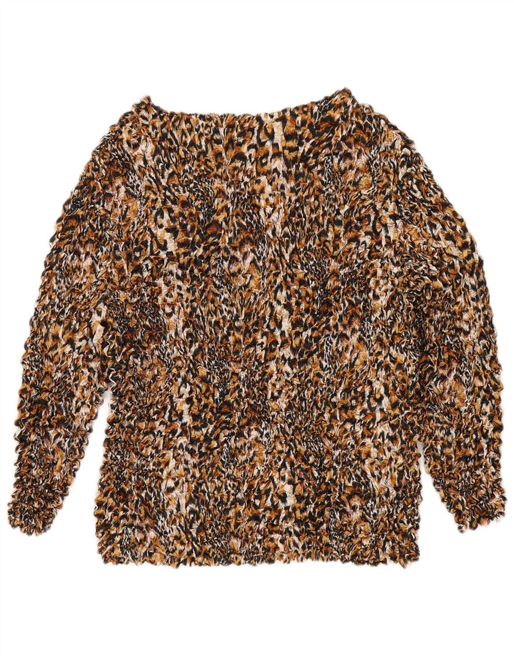 Vintage Womens Blouse Top UK 14 Medium Multicoloured Animal Print Polyester