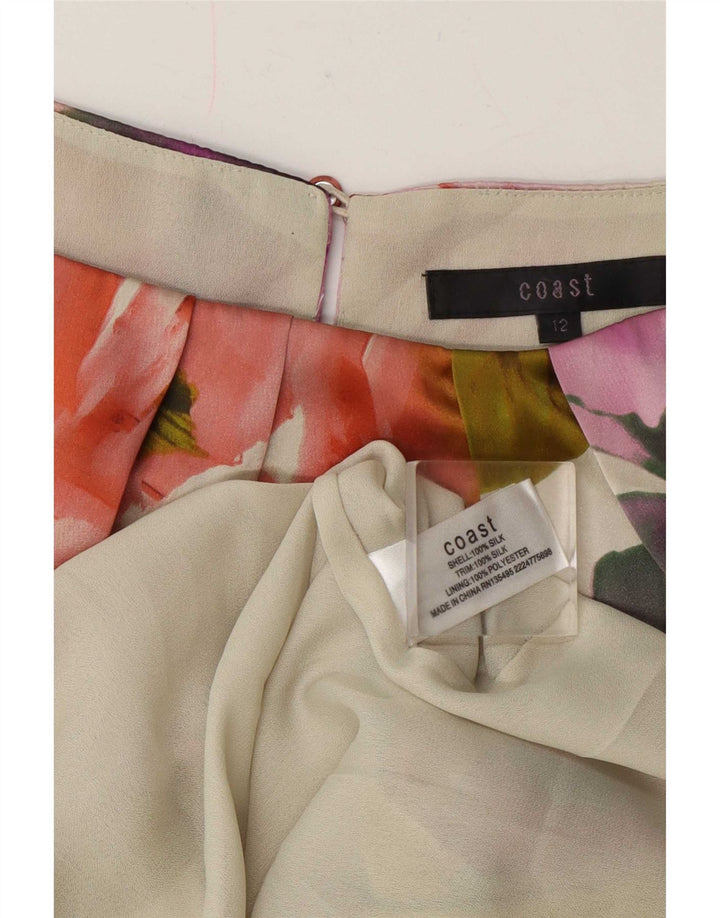Coast Womens Sleeveless Sheath Dress UK 12 Medium Multicoloured Floral Silk
