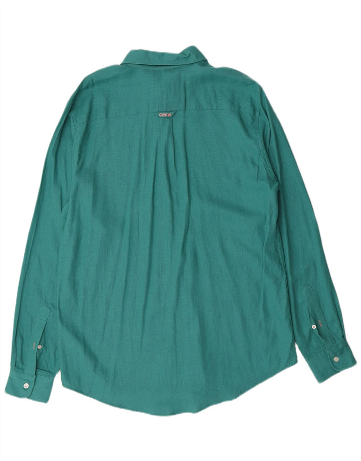Crew Clothing Mens Shirt Medium Green Linen