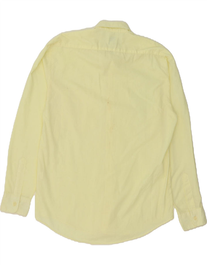 VINTAGE Mens Shirt Medium Yellow Polyester Vintage Vintage and Second-Hand Vintage from Messina Hembry 