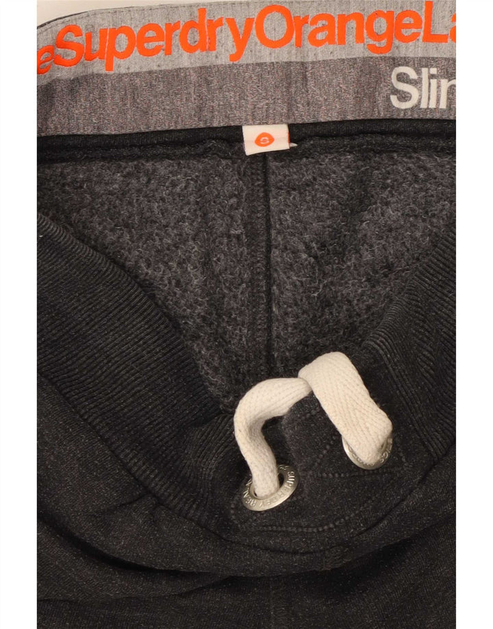 Superdry Mens Slim Tracksuit Trousers Joggers Small Grey Cotton
