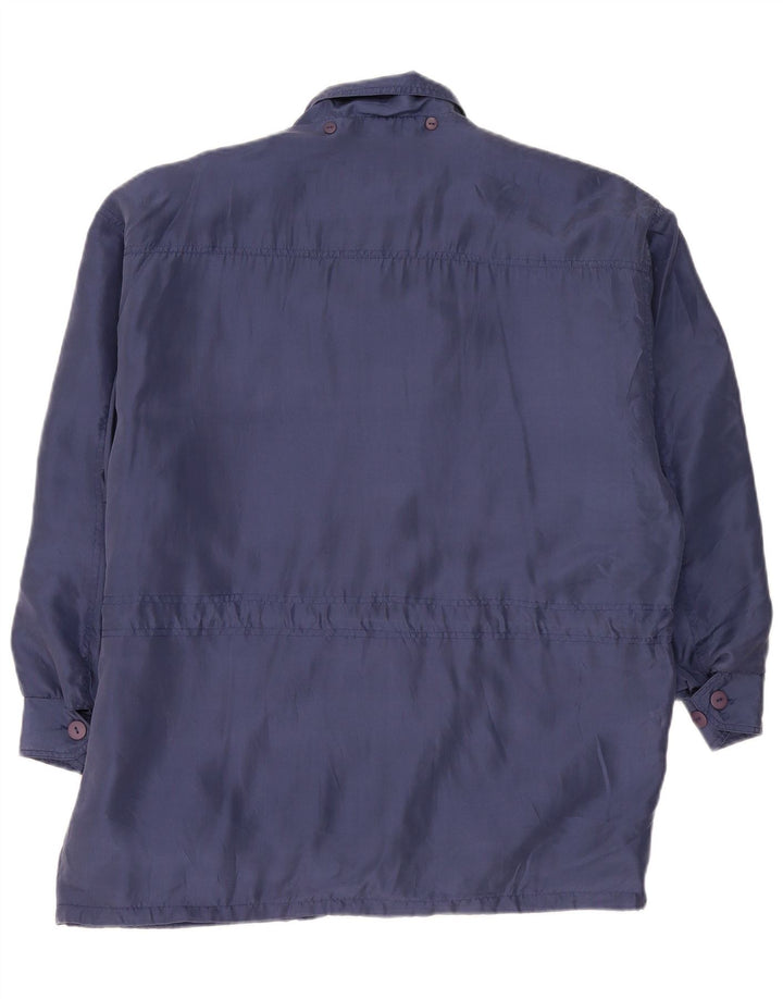 Vintage Mens Loose Fit Utility Jacket UK 36 Small Blue Silk