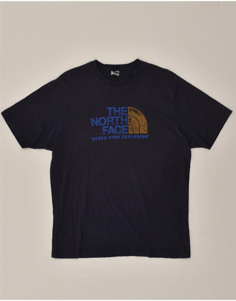 THE NORTH FACE Mens Graphic T-Shirt Top Medium Navy Blue Cotton | Vintage The North Face | Thrift | Second-Hand The North Face | Used Clothing | Messina Hembry 