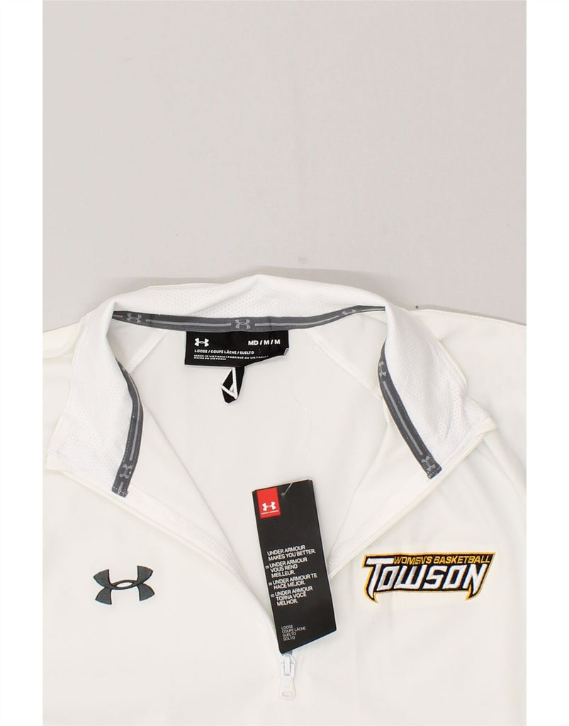 UNDER ARMOUR Mens Short Sleeve Pullover Tracksuit Top Medium White Vintage Under Armour and Second-Hand Under Armour from Messina Hembry 