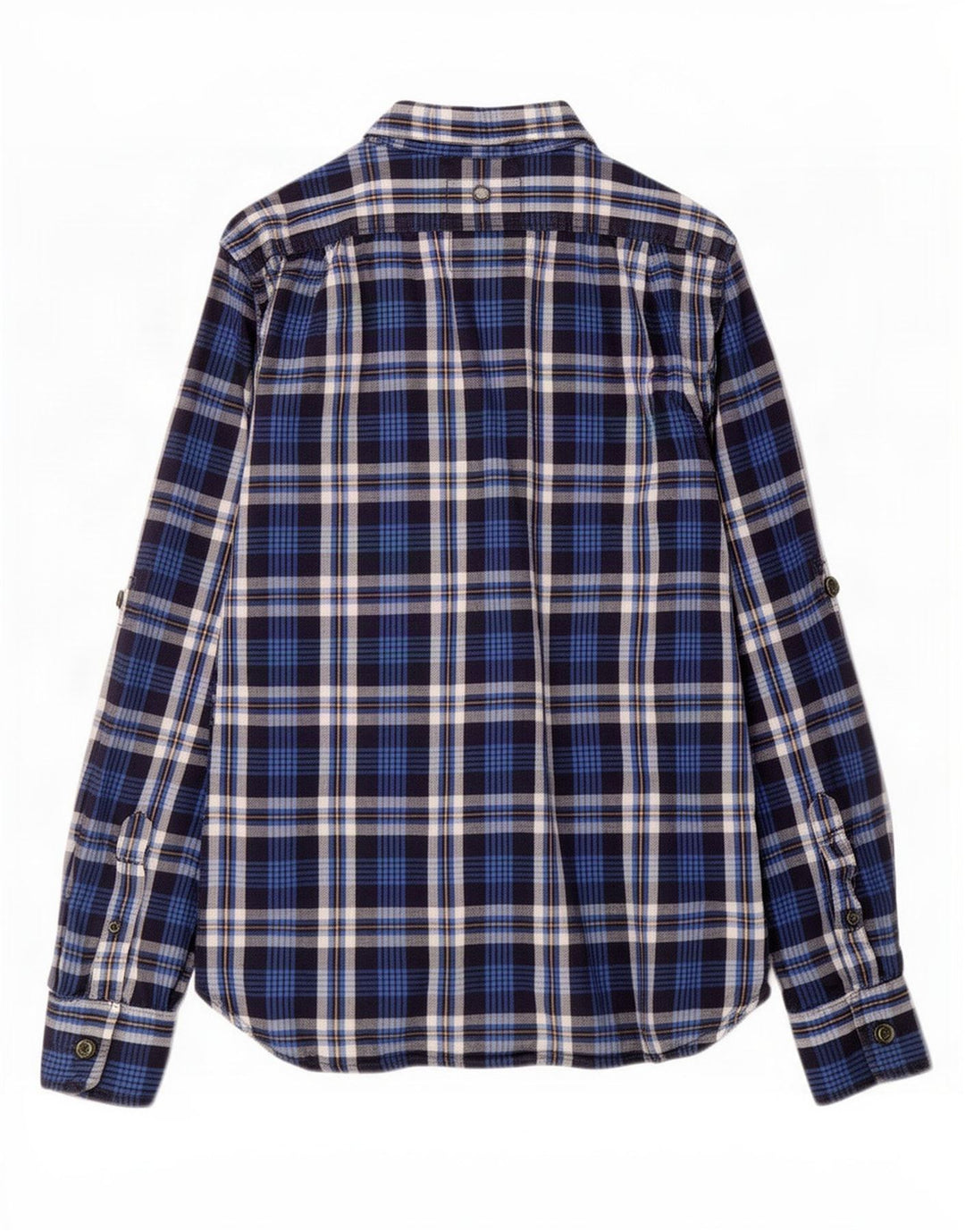 Superdry Mens Flannel Shirt Large Navy Blue Check Cotton