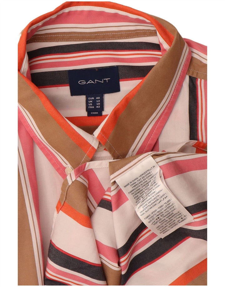 Gant Womens Oversized Shirt UK 12 Medium Multicoloured Striped Cotton