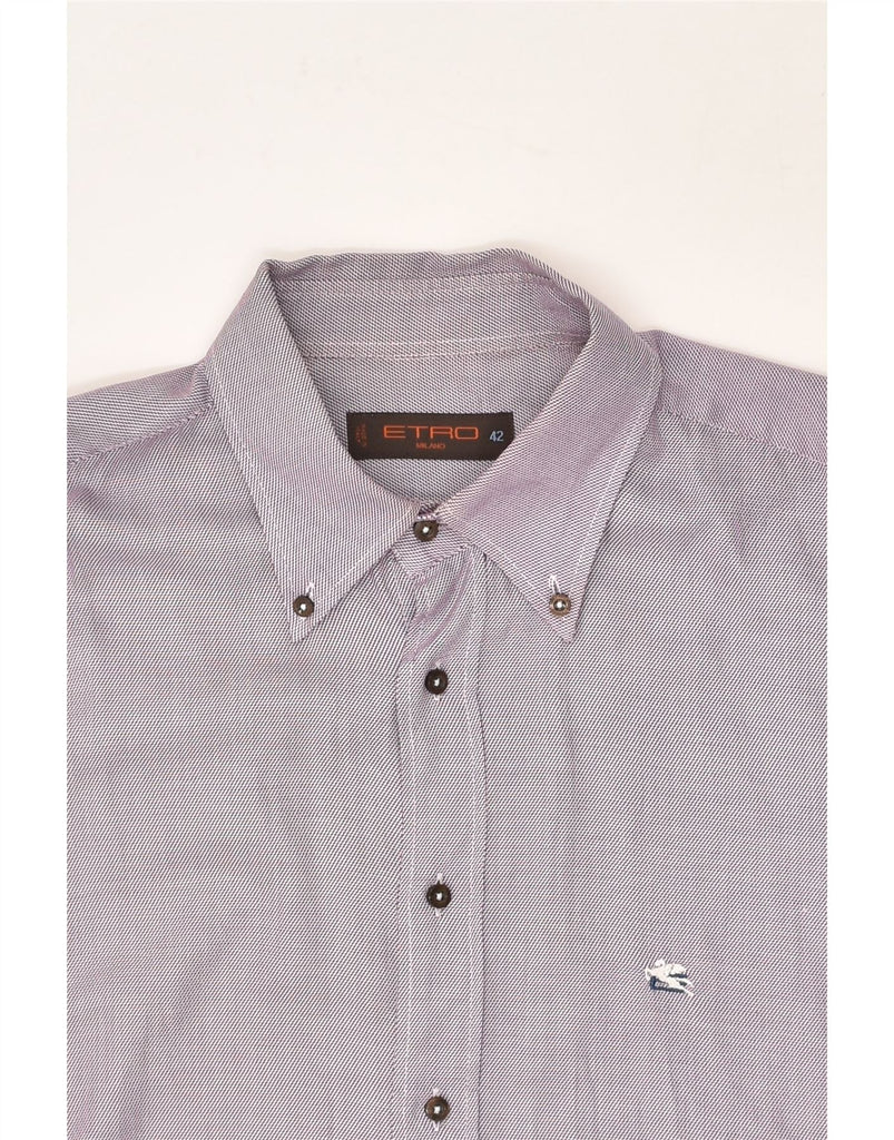 ETRO Mens Shirt Size 42 Large Purple Chevron Cotton | Vintage Etro | Thrift | Second-Hand Etro | Used Clothing | Messina Hembry 