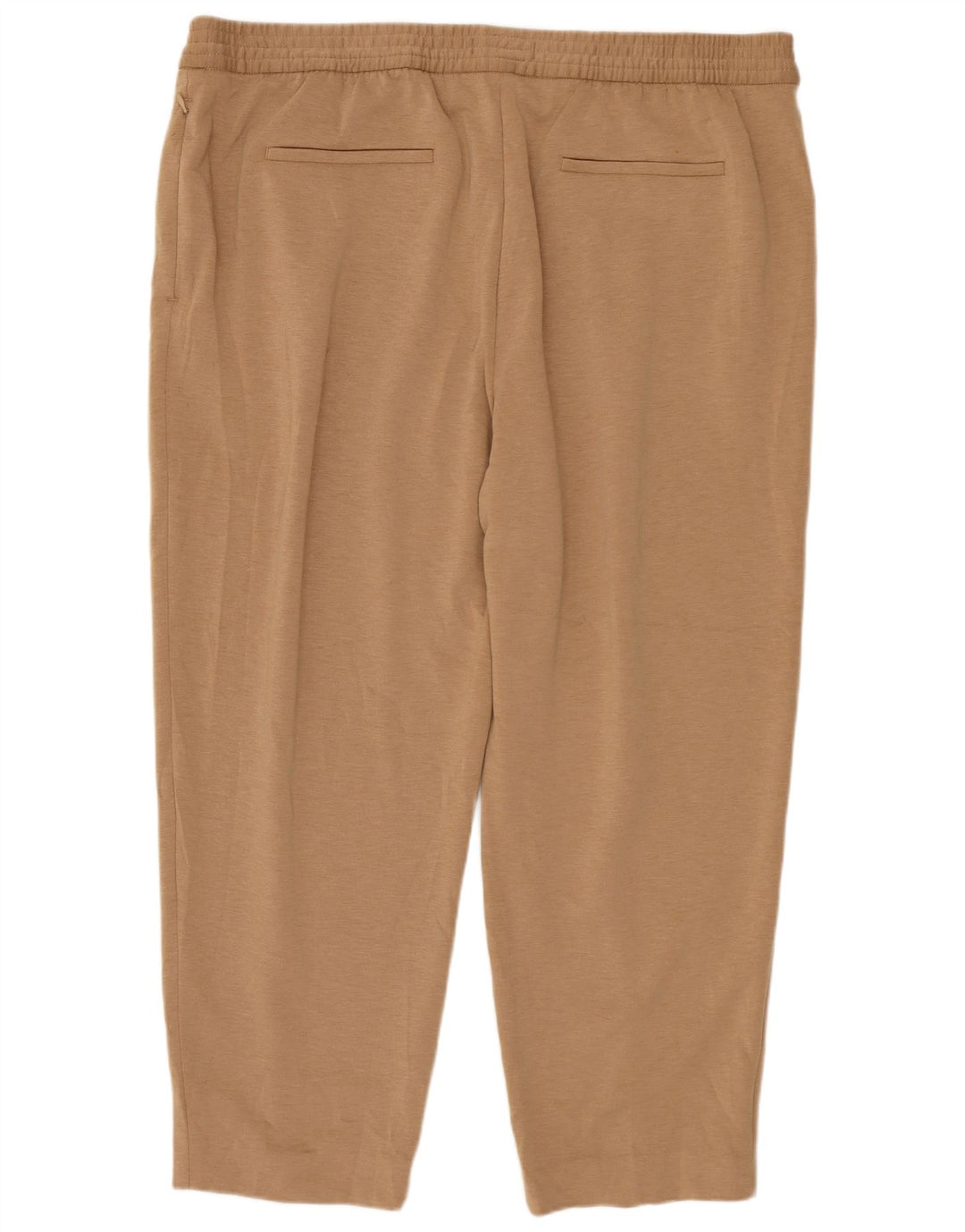 Marks & Spencer Womens Cropped Trousers UK 20 2XL W40 L25 Beige Polyester