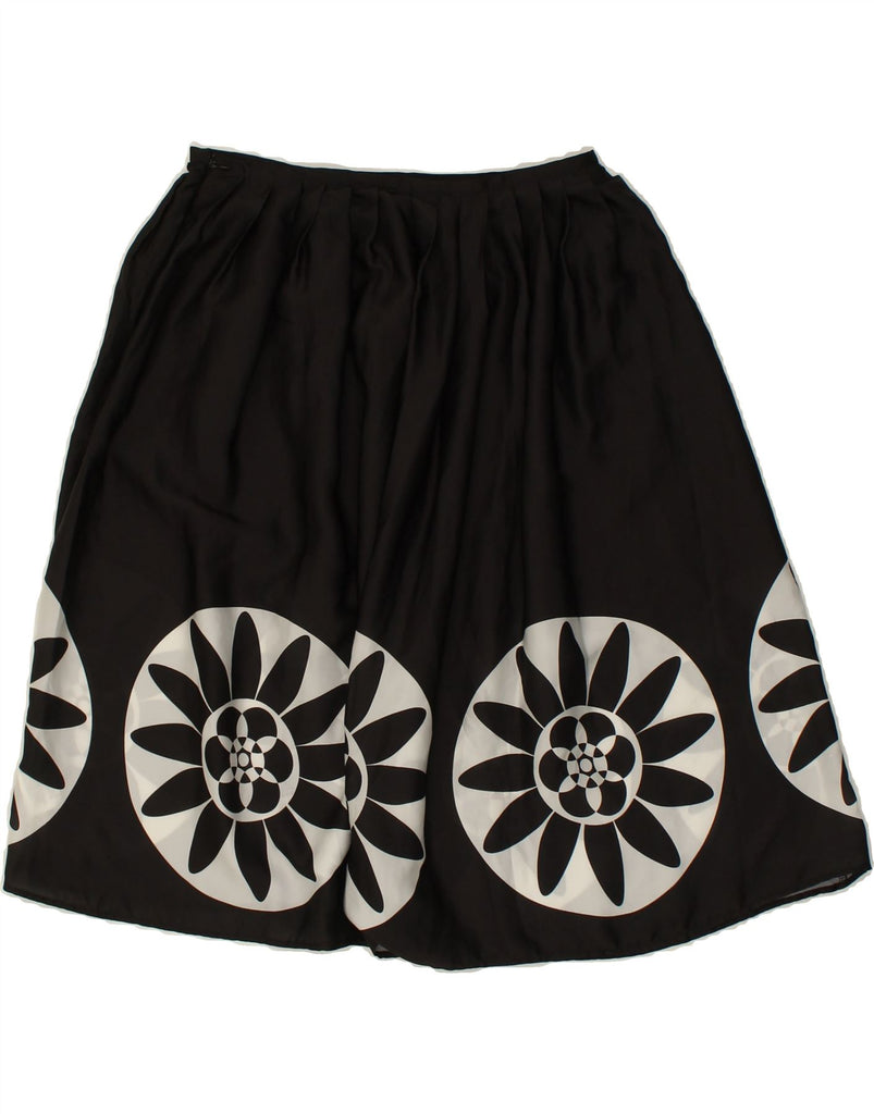 DESIGUAL Womens Graphic A-Line Skirt EU 36 Small W27 Black Polyester Vintage Desigual and Second-Hand Desigual from Messina Hembry 