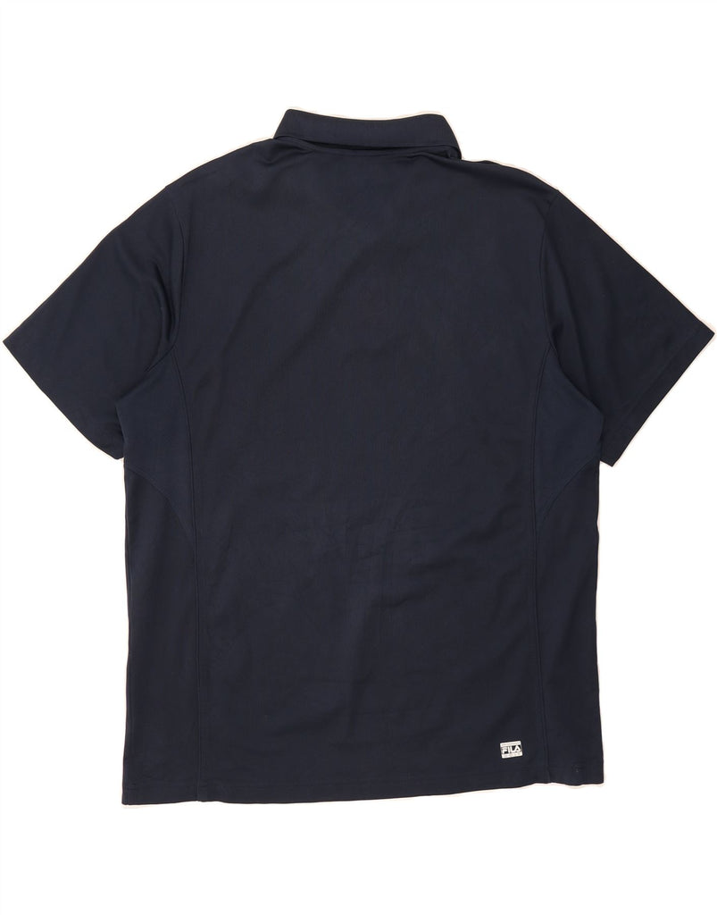 FILA Mens Polo Shirt XL Navy Blue Polyester Vintage Fila and Second-Hand Fila from Messina Hembry 