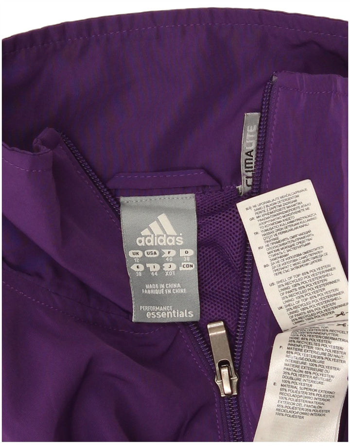 Adidas Womens Climalite Tracksuit Top Jacket UK 12 Medium  Purple Polyester